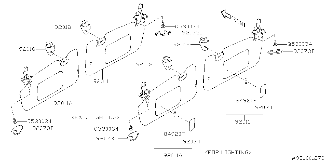 Diagram ROOM INNER PARTS for your 2009 Subaru Forester   