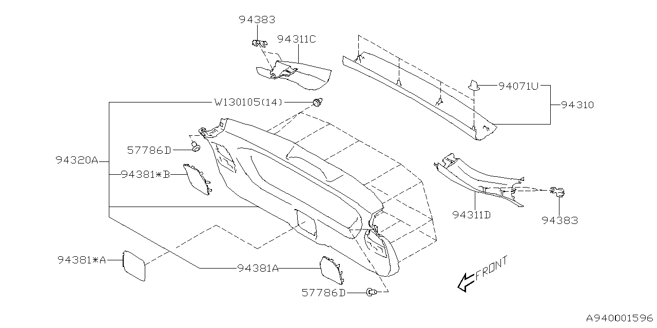 Diagram INNER TRIM for your 2000 Subaru Forester   