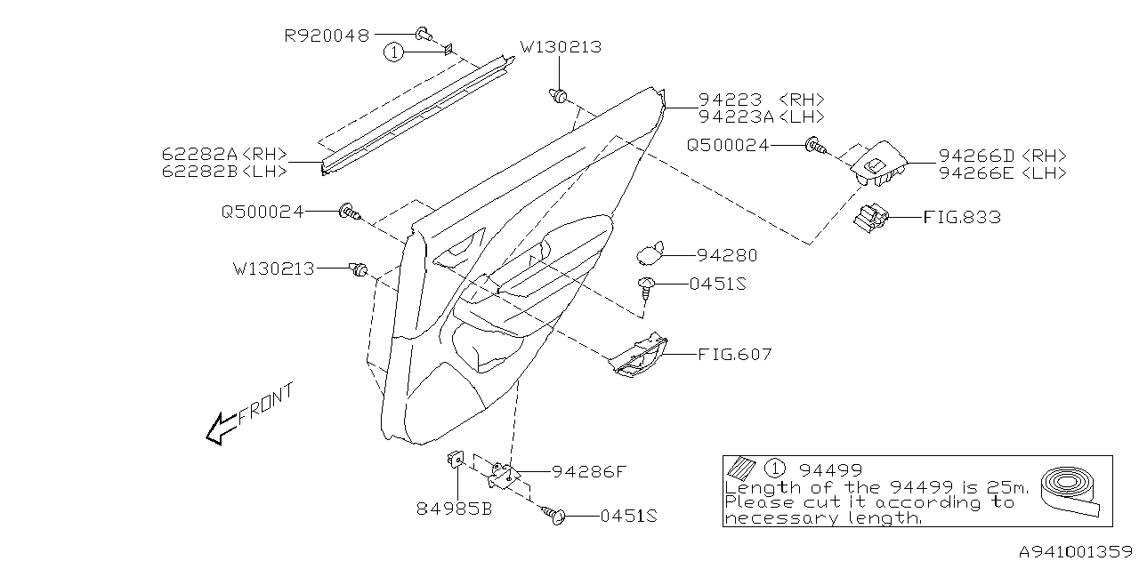 Diagram DOOR TRIM for your 2021 Subaru Legacy  Sedan 