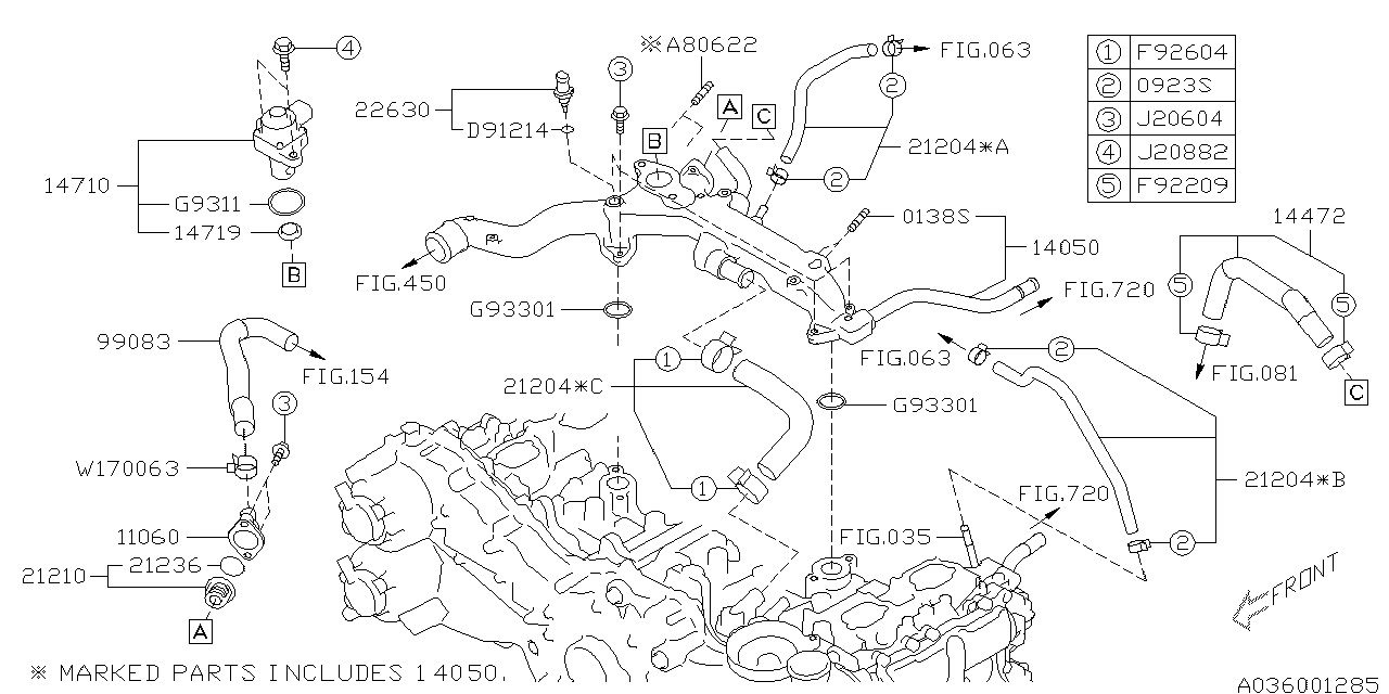 Diagram WATER PIPE (1) for your 2018 Subaru Crosstrek   