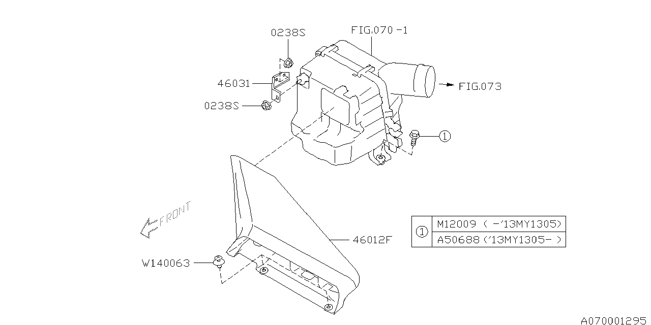 Diagram AIR CLEANER & ELEMENT for your 2013 Subaru Impreza   