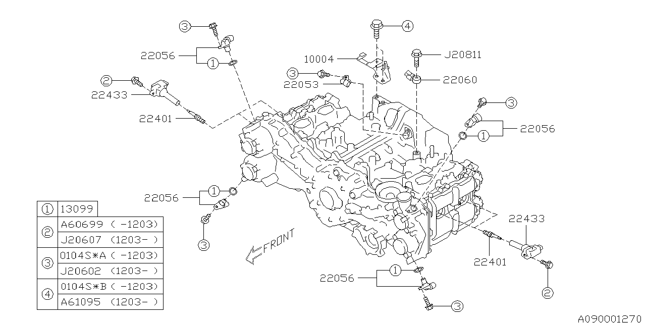 Diagram SPARK PLUG & HIGH TENSION CORD for your 2015 Subaru Impreza   