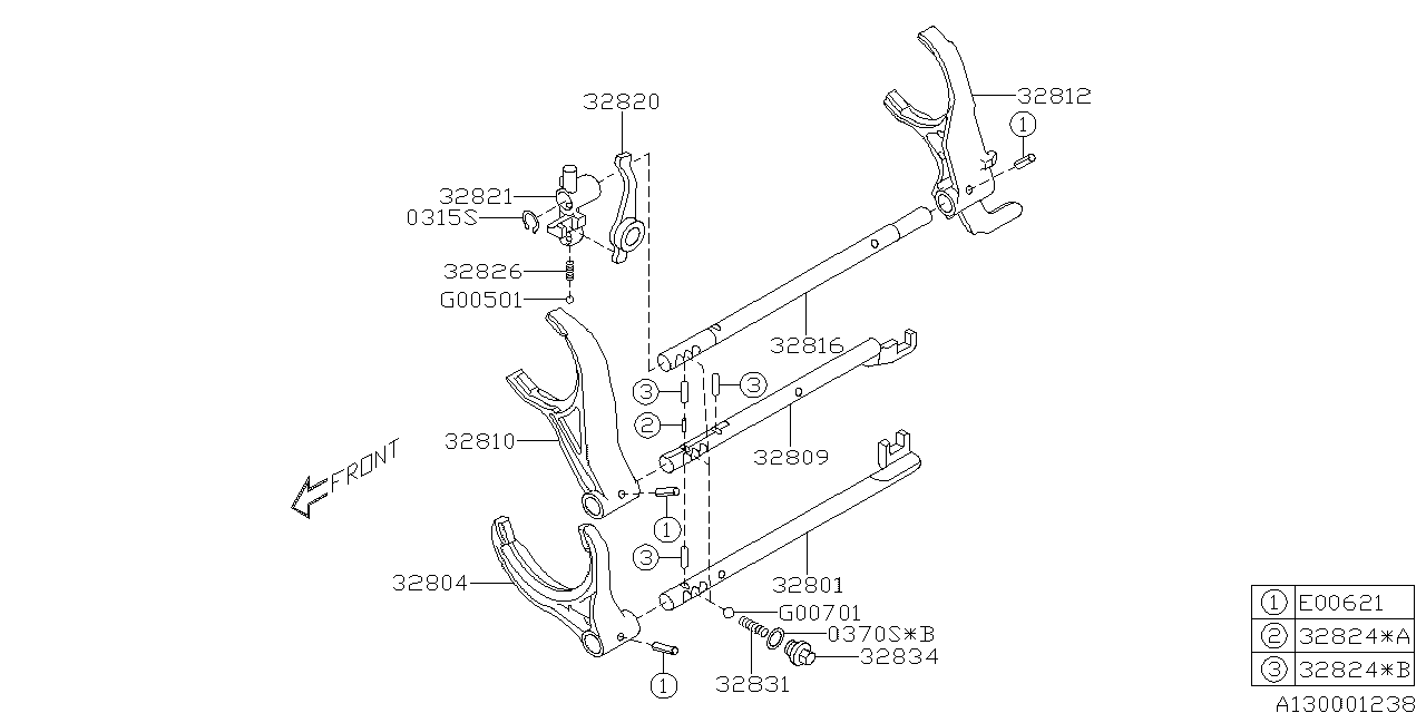 MT, SHIFTER FORK & SHIFTER RAIL Diagram