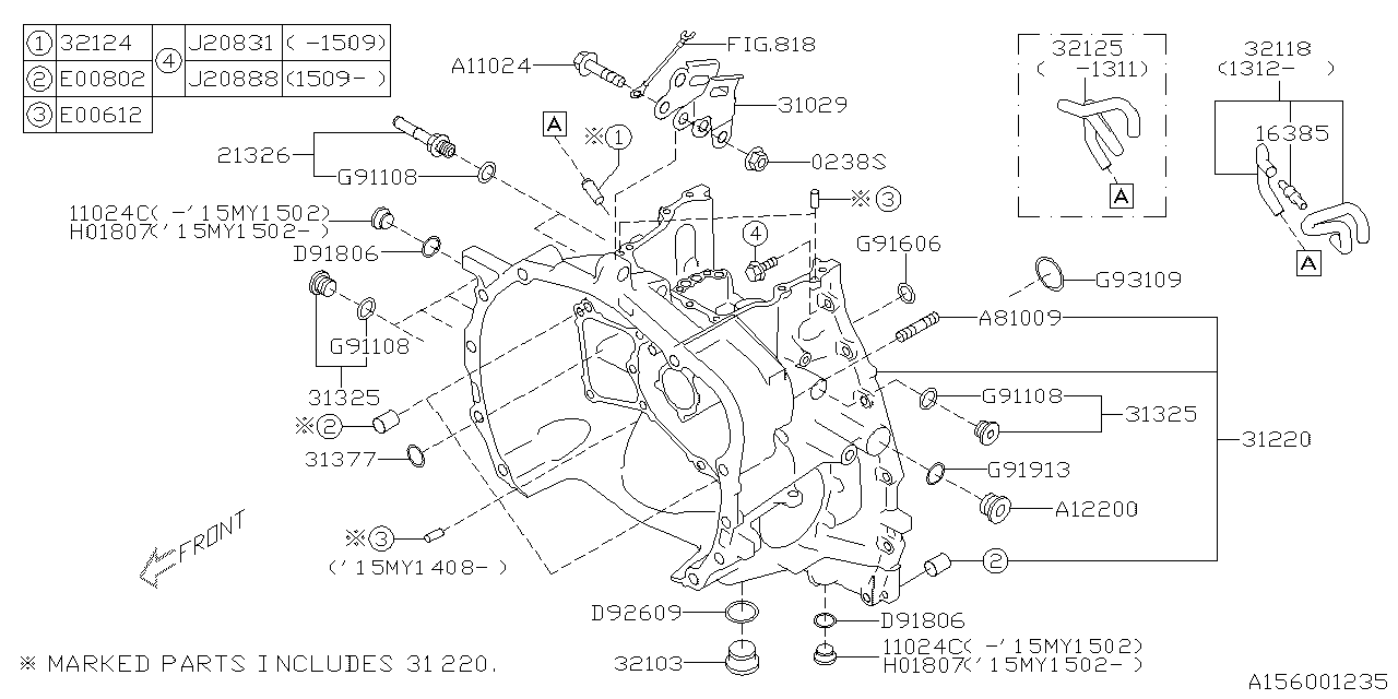 Diagram AT, TORQUE CONVERTER & CONVERTER CASE for your 2015 Subaru Impreza   