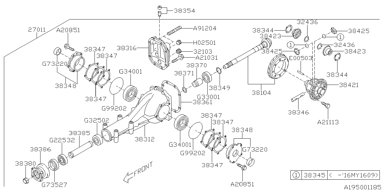 Diagram DIFFERENTIAL (INDIVIDUAL) for your 2012 Subaru Impreza  Premium Plus Wagon 