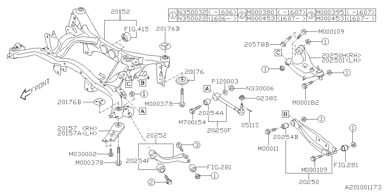 Diagram REAR SUSPENSION for your Subaru Impreza  