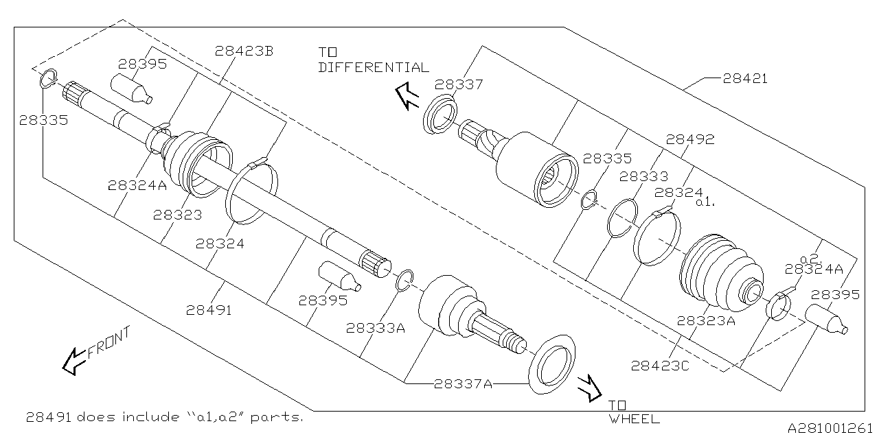 Diagram REAR AXLE for your 1998 Subaru Forester  XT LL Bean 