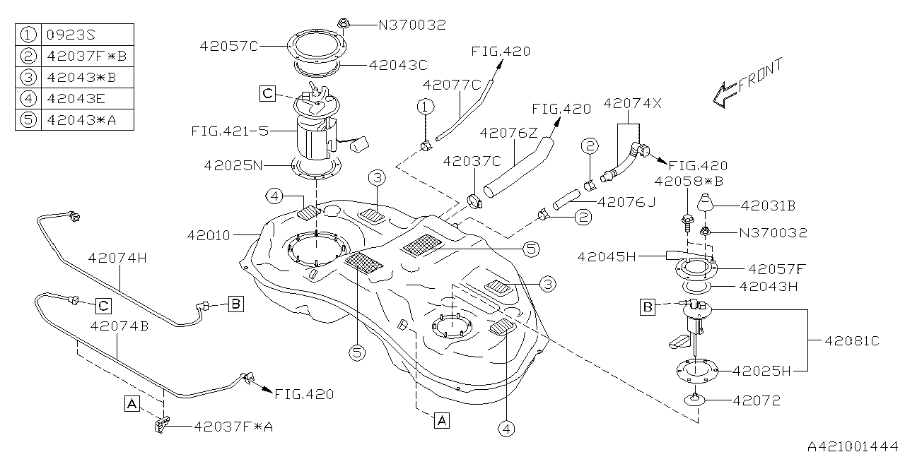 Diagram FUEL TANK for your Subaru