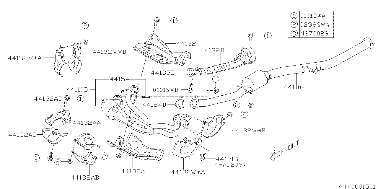 Diagram EXHAUST for your Subaru