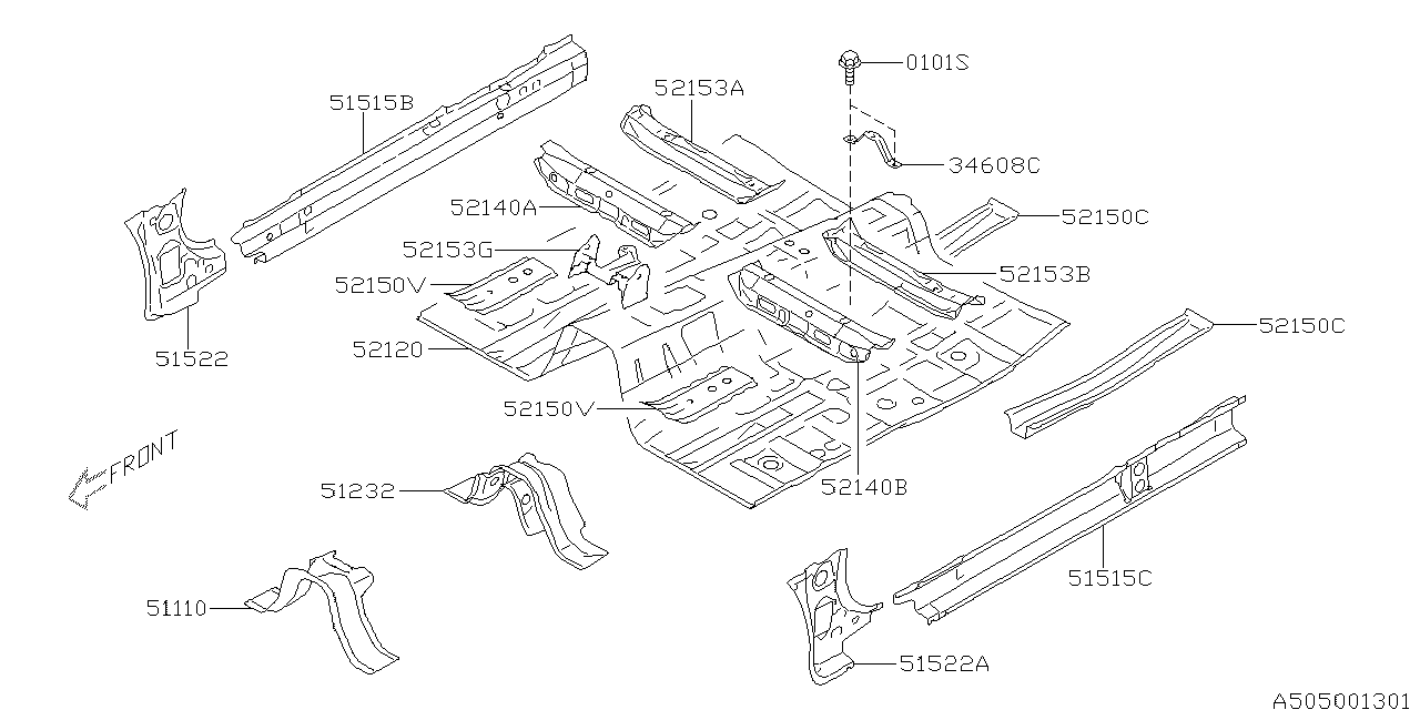 Diagram BODY PANEL for your 2013 Subaru Legacy   