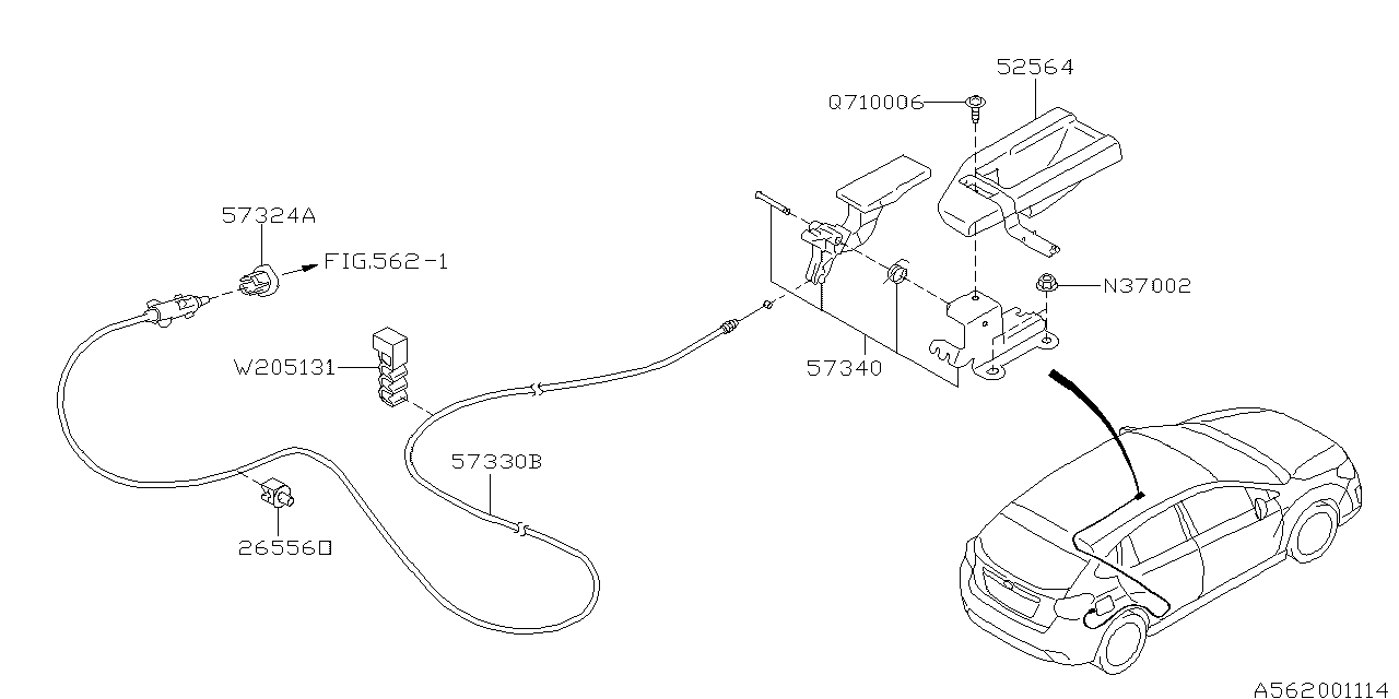 2024 Subaru Crosstrek Fuel Door Release Handle. Fuel Filler Door Switch