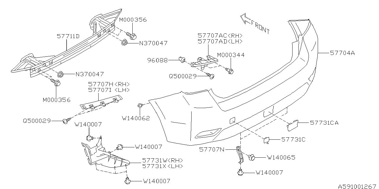 Diagram REAR BUMPER for your Subaru Forester  