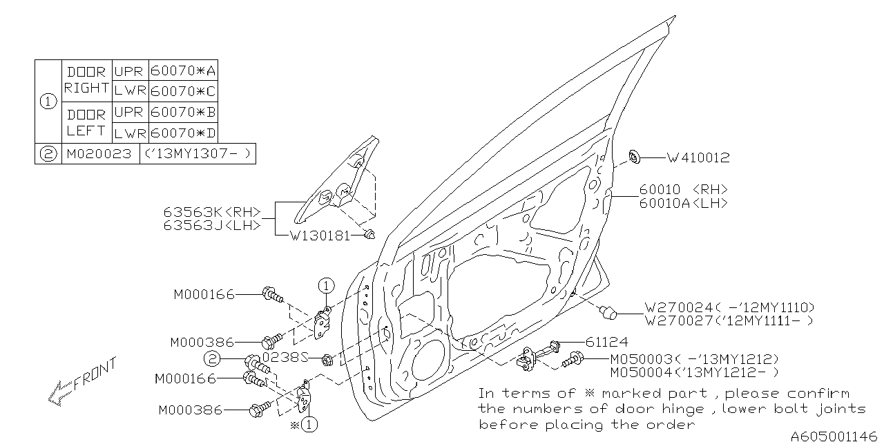 Diagram FRONT DOOR PANEL & REAR(SLIDE)DOOR PANEL for your 2007 Subaru Impreza   