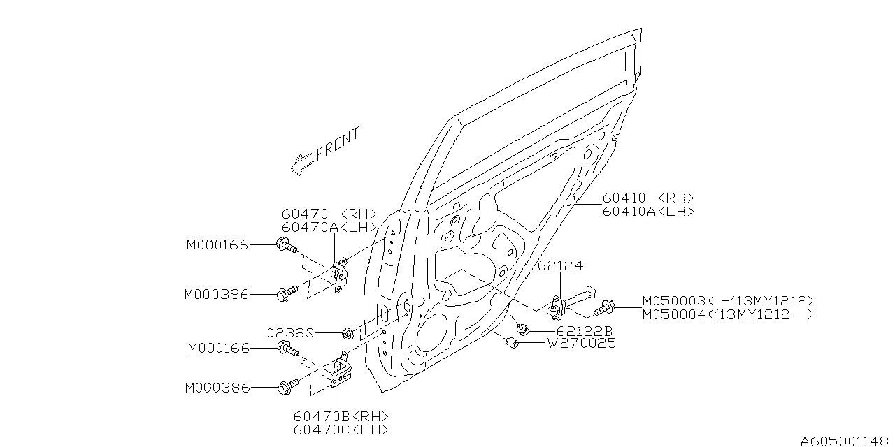 Diagram FRONT DOOR PANEL & REAR(SLIDE)DOOR PANEL for your 2013 Subaru Impreza  Premium Plus Wagon 