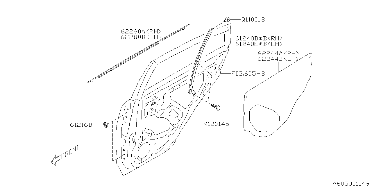 Diagram FRONT DOOR PANEL & REAR(SLIDE)DOOR PANEL for your 2012 Subaru STI   