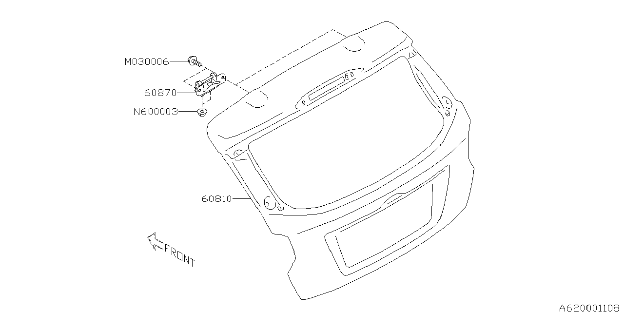 Diagram BACK DOOR PANEL for your 2019 Subaru Impreza  SPORT w/EyeSight SEDAN 