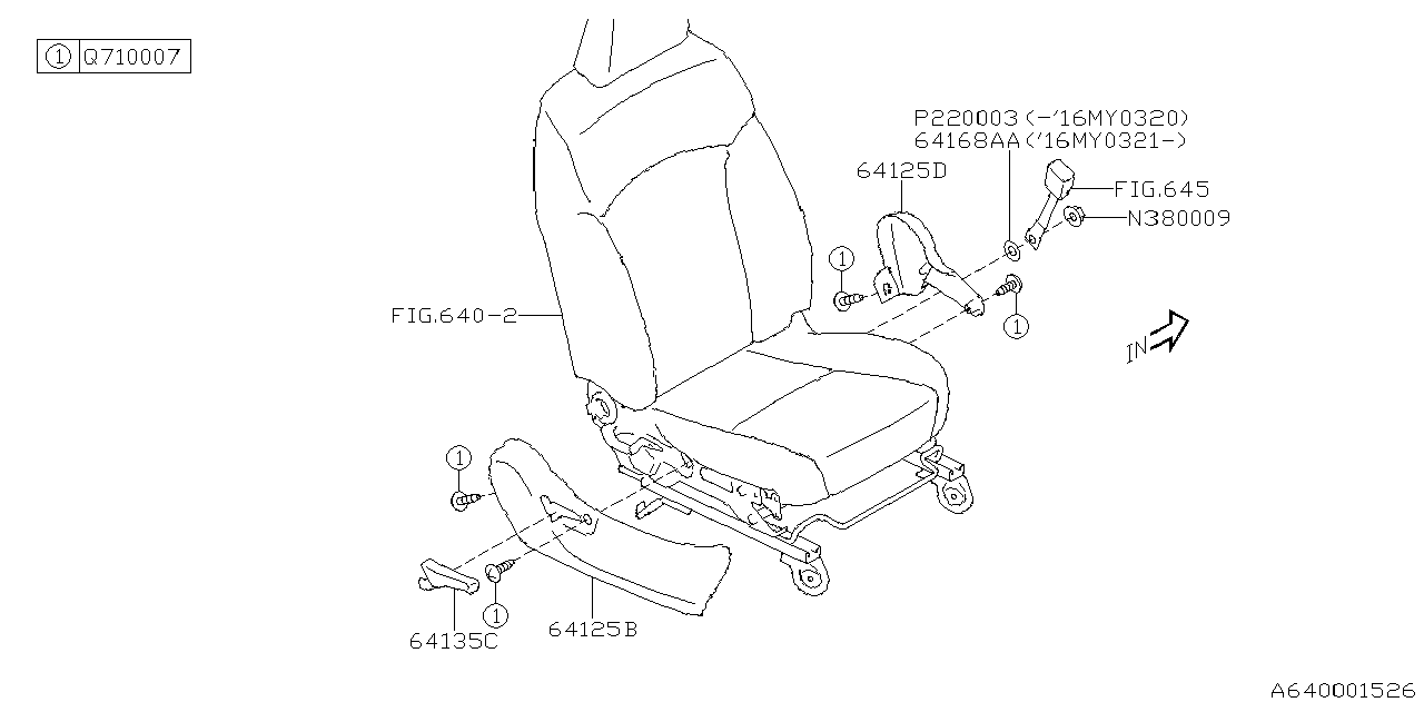 Diagram FRONT SEAT for your 2015 Subaru Impreza  SPORT LIMITED w/EyeSight WAGON 