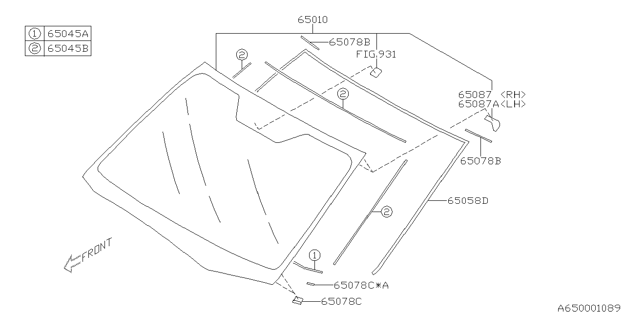 Diagram WINDSHIELD GLASS for your 2019 Subaru Outback   