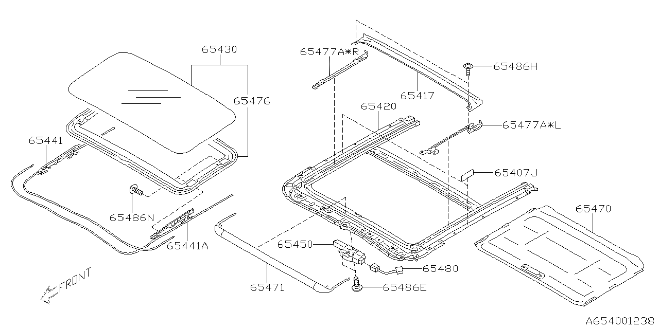 Diagram SUN ROOF for your 2021 Subaru Impreza  EYESIGHT WAGON 