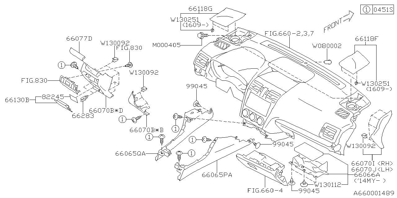 Diagram INSTRUMENT PANEL for your 2014 Subaru Legacy   