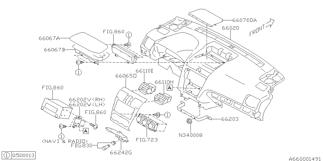 Diagram INSTRUMENT PANEL for your 1995 Subaru Impreza   