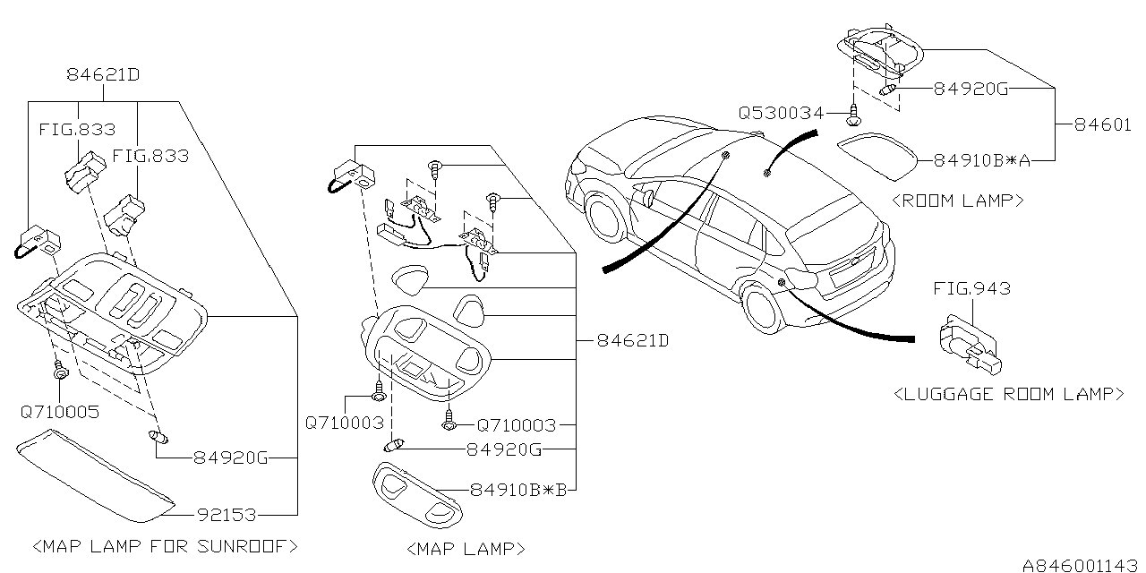 Diagram LAMP (ROOM) for your 2019 Subaru Crosstrek   