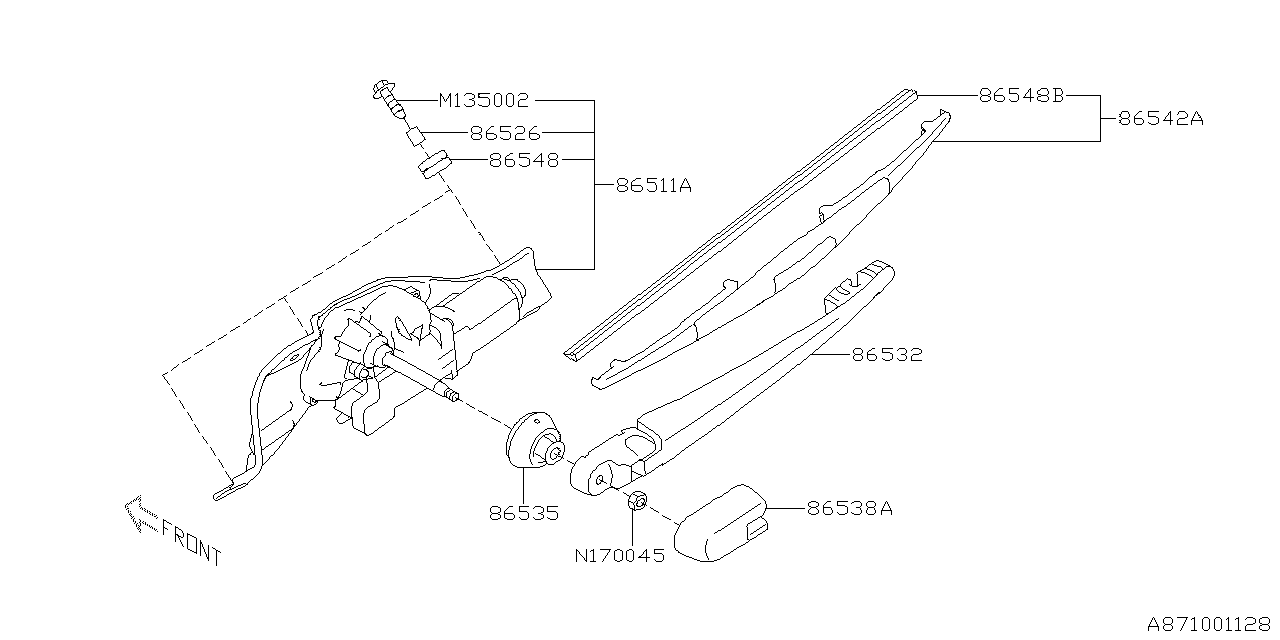 Diagram WIPER (REAR) for your 2017 Subaru Impreza  Limited Wagon 