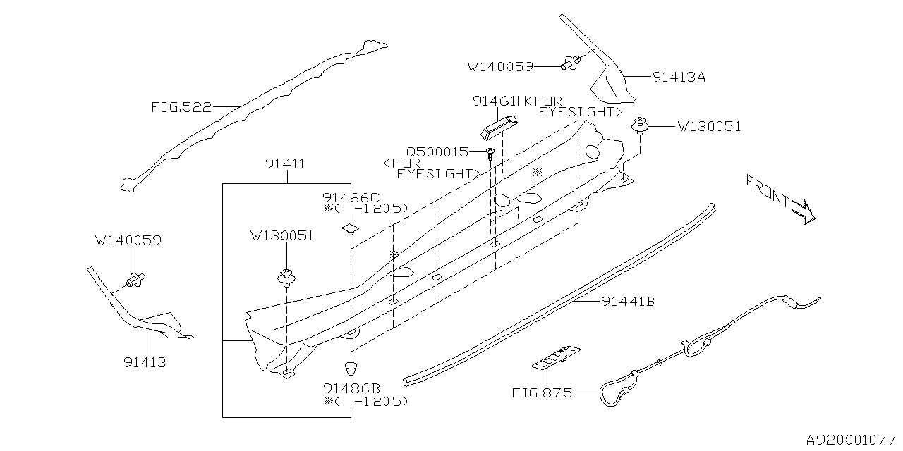 Diagram COWL PANEL for your 2018 Subaru Crosstrek  Limited 