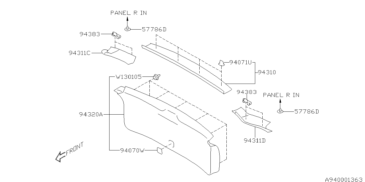 Diagram INNER TRIM for your Subaru Legacy  