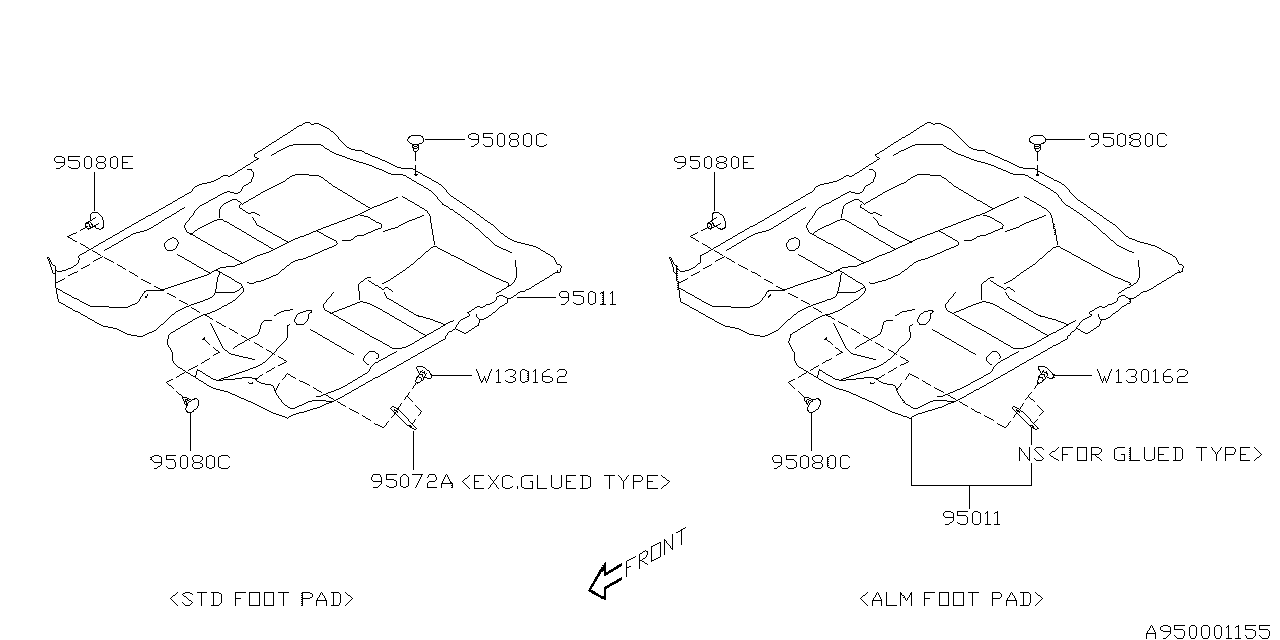 Diagram MAT for your 2002 Subaru Forester  Limited 