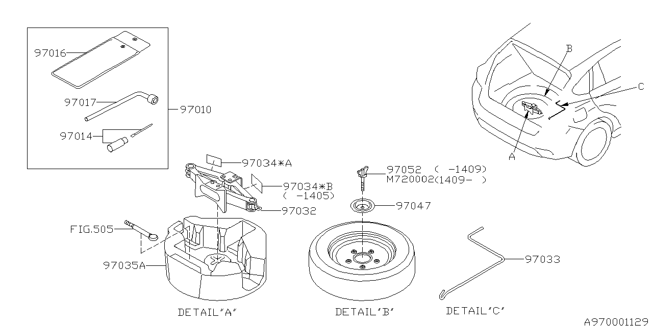 Diagram TOOL KIT & JACK for your Subaru Impreza  