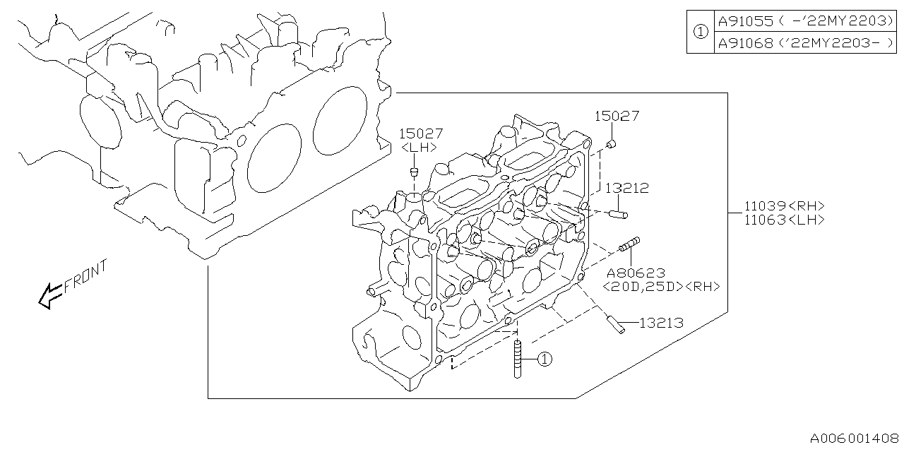 Diagram CYLINDER HEAD for your Subaru Impreza  