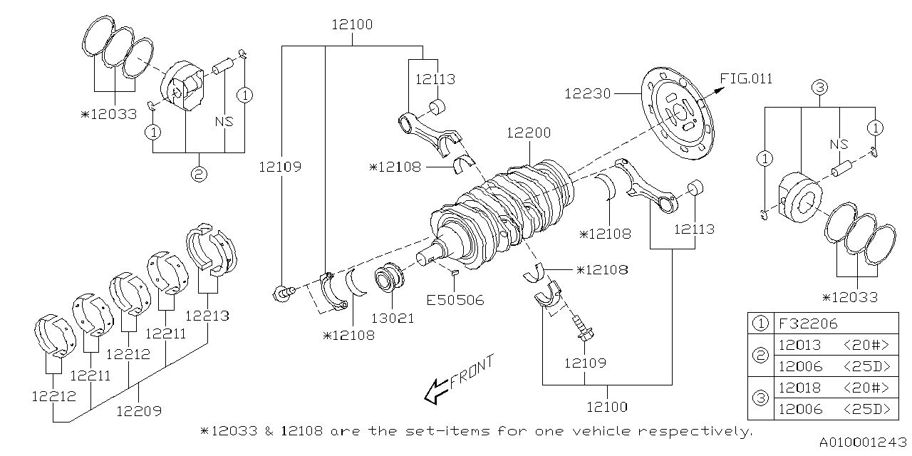 Diagram PISTON & CRANKSHAFT for your 2002 Subaru STI   