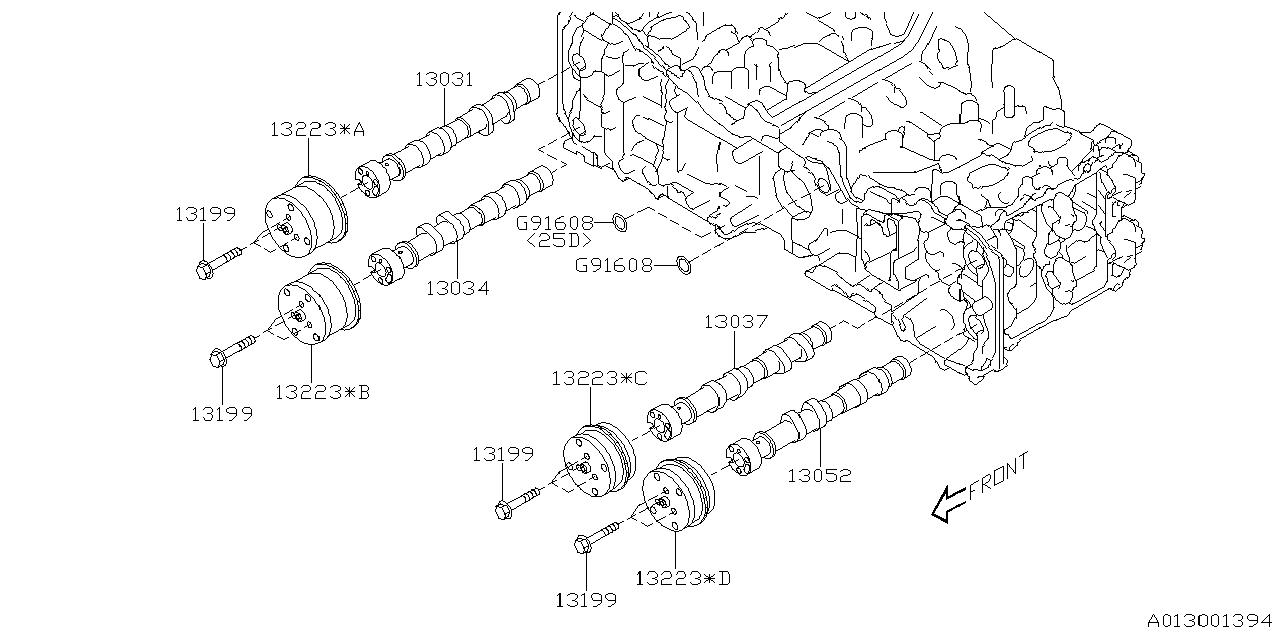 Diagram CAMSHAFT & TIMING BELT for your 2020 Subaru Impreza   