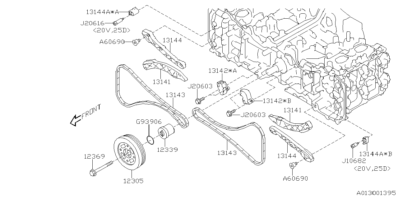 Diagram CAMSHAFT & TIMING BELT for your 1996 Subaru