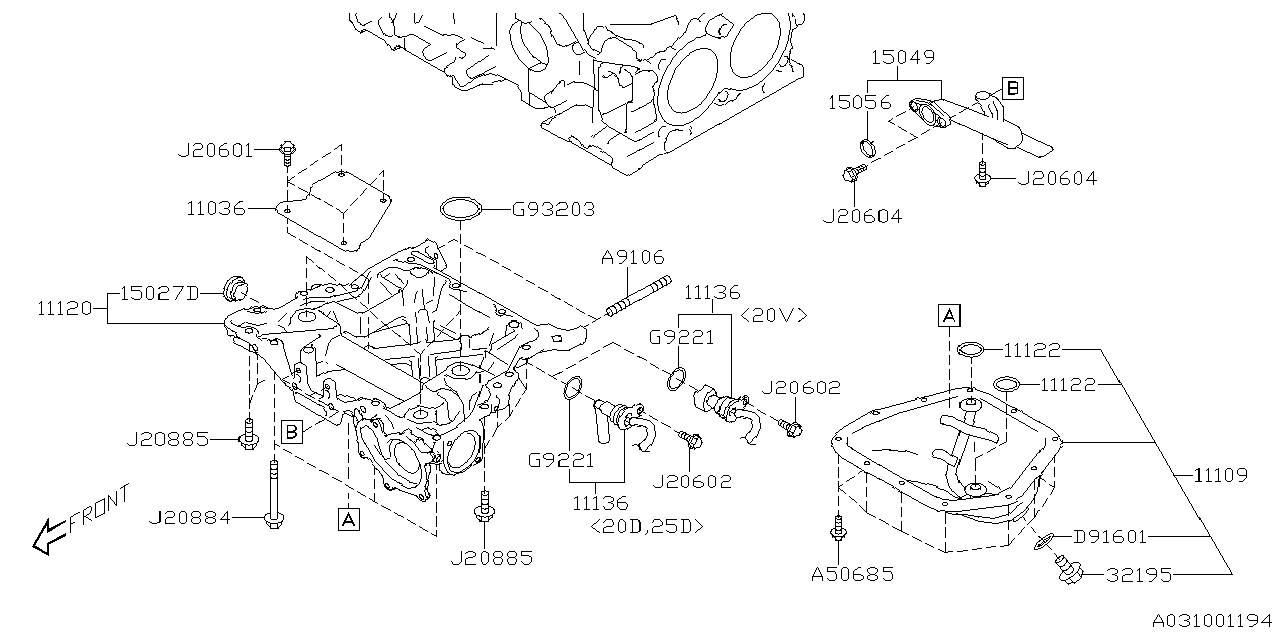 Diagram OIL PAN for your Subaru Crosstrek  Limited w/EyeSight