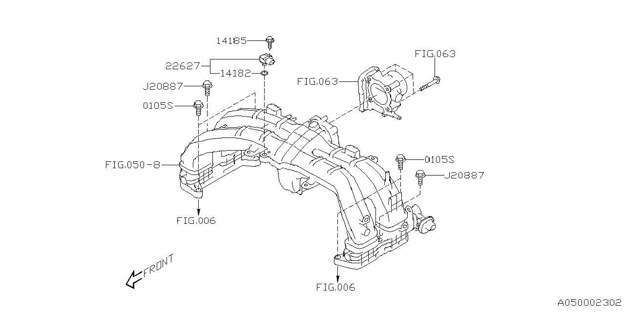Diagram INTAKE MANIFOLD for your Subaru Crosstrek  