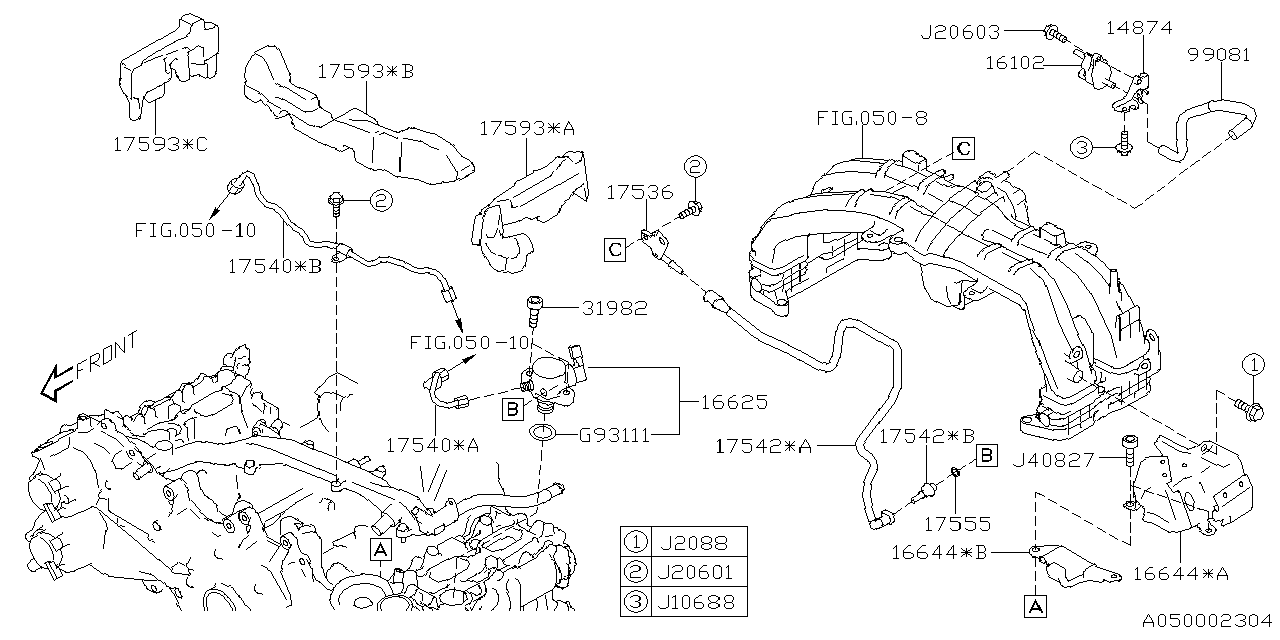 Diagram INTAKE MANIFOLD for your 2013 Subaru Impreza   