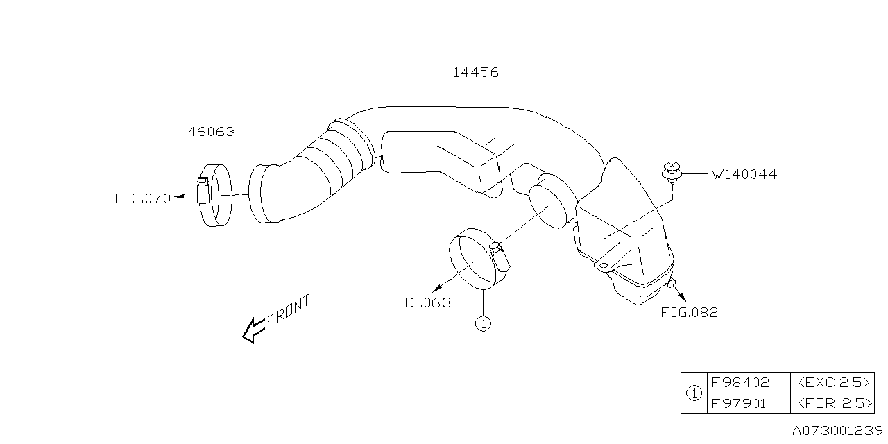 Diagram AIR DUCT for your 1998 Subaru Forester   