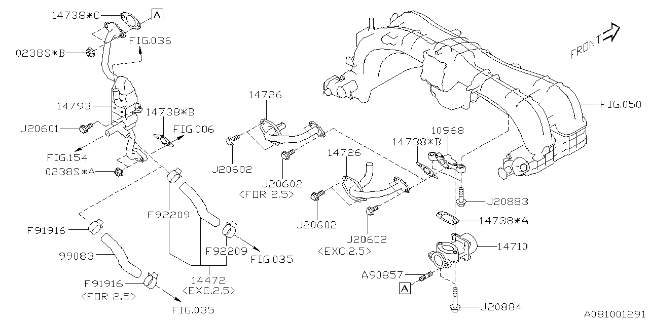 Diagram EMISSION CONTROL (EGR) for your 2015 Subaru Impreza 2.0L 5MT Sport Wagon 