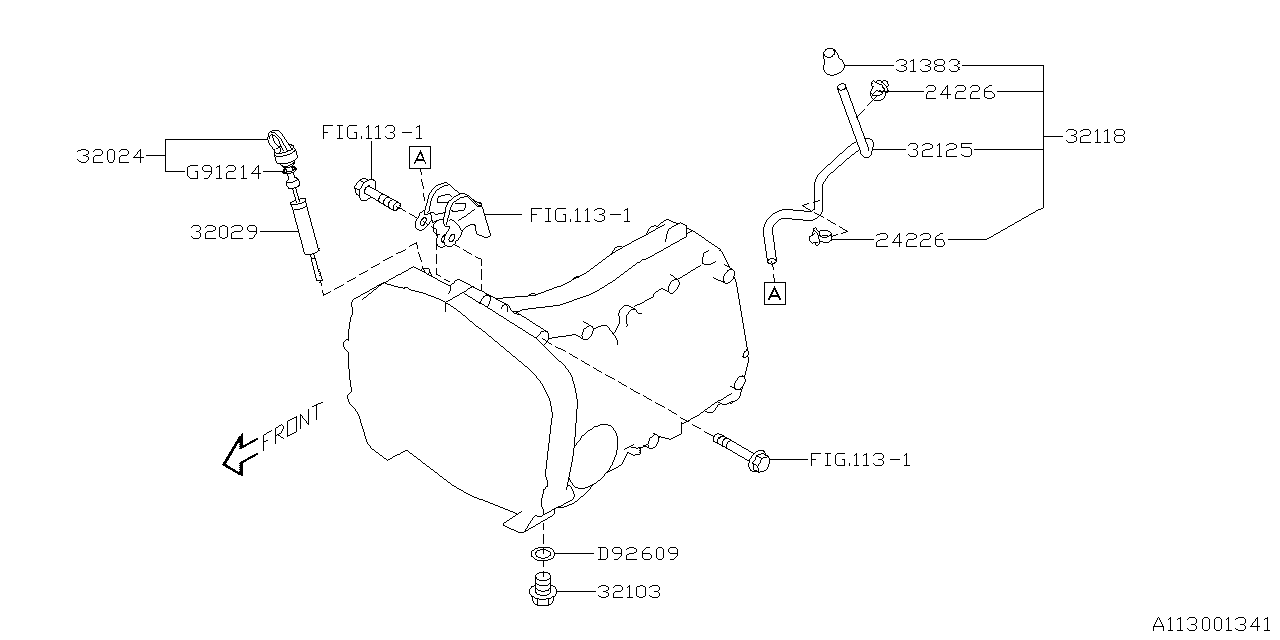 Diagram MT, TRANSMISSION CASE for your Subaru