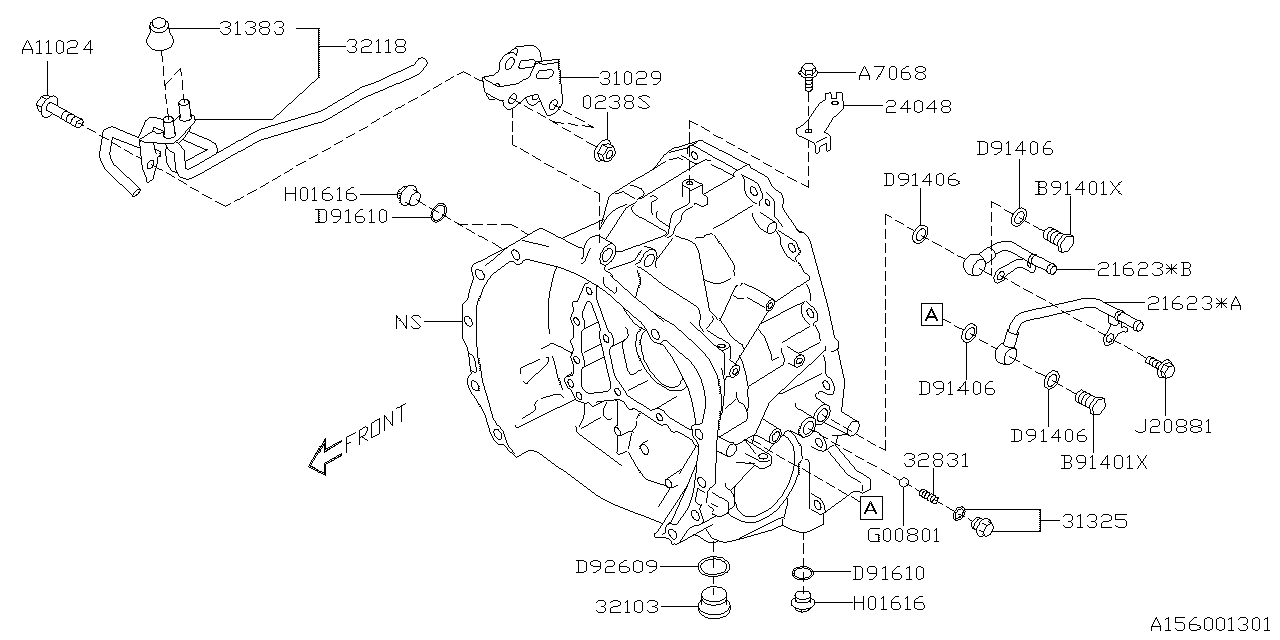 Diagram AT, TORQUE CONVERTER & CONVERTER CASE for your 2020 Subaru Crosstrek   