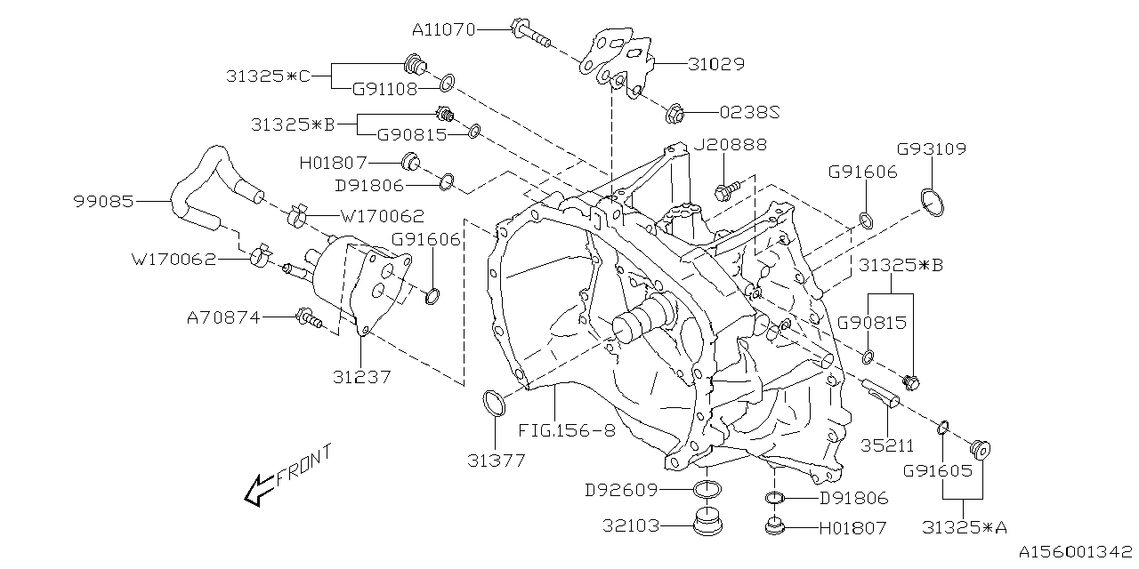 Diagram AT, TORQUE CONVERTER & CONVERTER CASE for your 2022 Subaru Outback  R Wilderness 