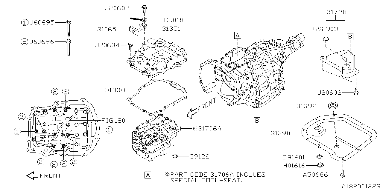 Diagram AT, CONTROL VALVE for your Subaru Crosstrek  