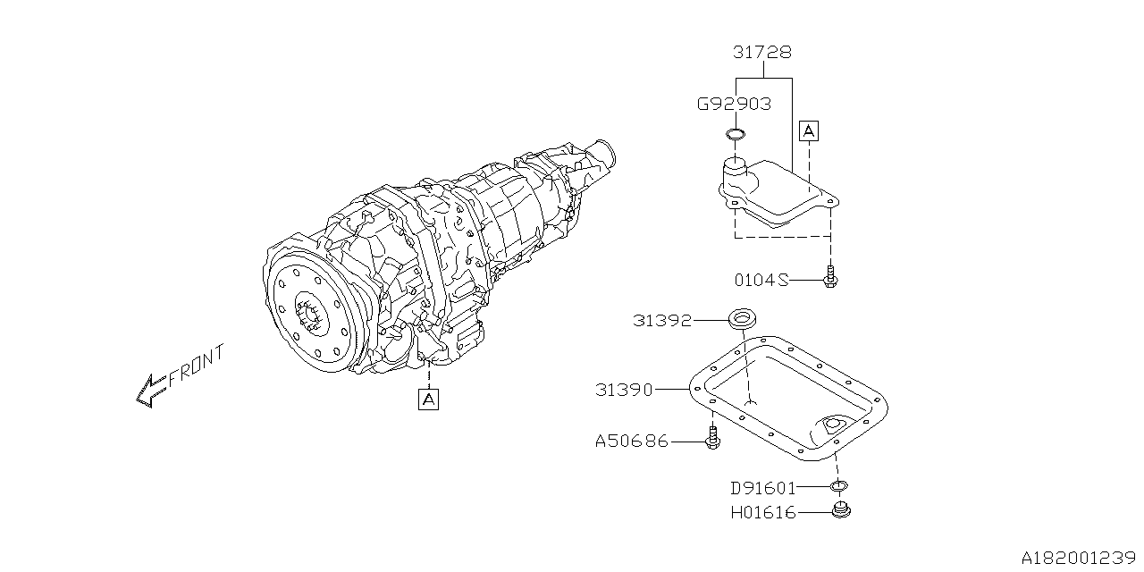 Diagram AT, CONTROL VALVE for your 2021 Subaru Crosstrek  Limited w/EyeSight 