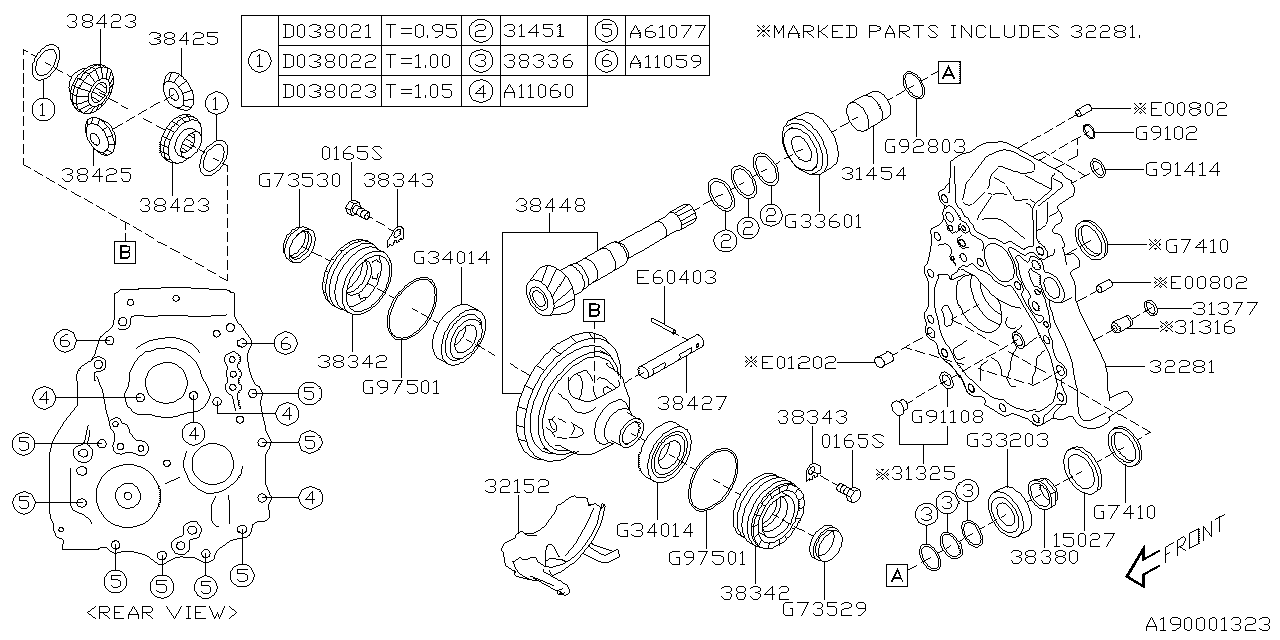 Diagram DIFFERENTIAL (TRANSMISSION) for your 2020 Subaru Impreza  Sport Wagon 