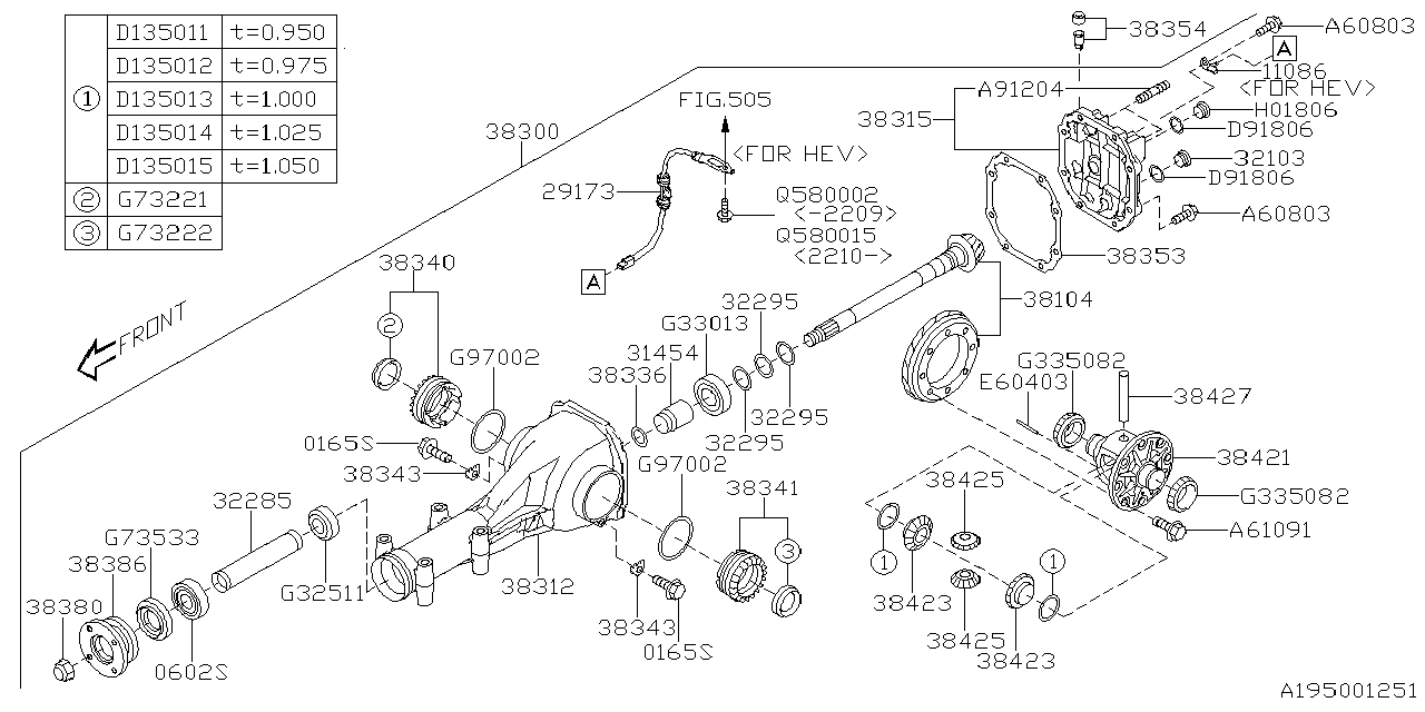 Diagram DIFFERENTIAL (INDIVIDUAL) for your 2015 Subaru Crosstrek   