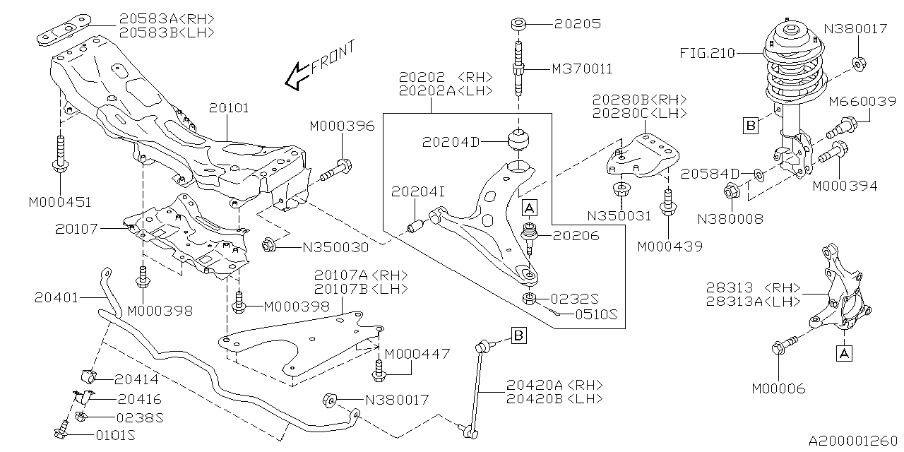 Diagram FRONT SUSPENSION for your 2019 Subaru BRZ  HIGH 