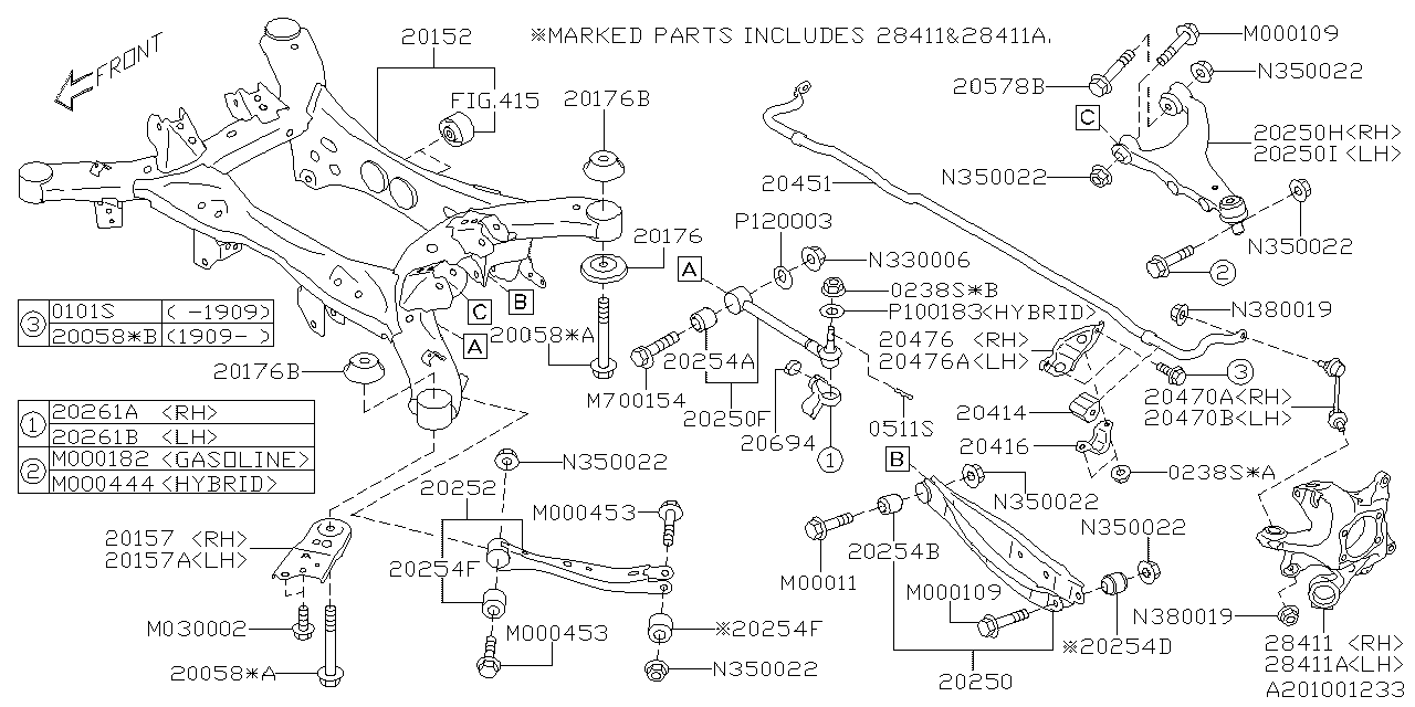 Diagram REAR SUSPENSION for your 2016 Subaru Impreza  SPORT LIMITED w/EyeSight WAGON 