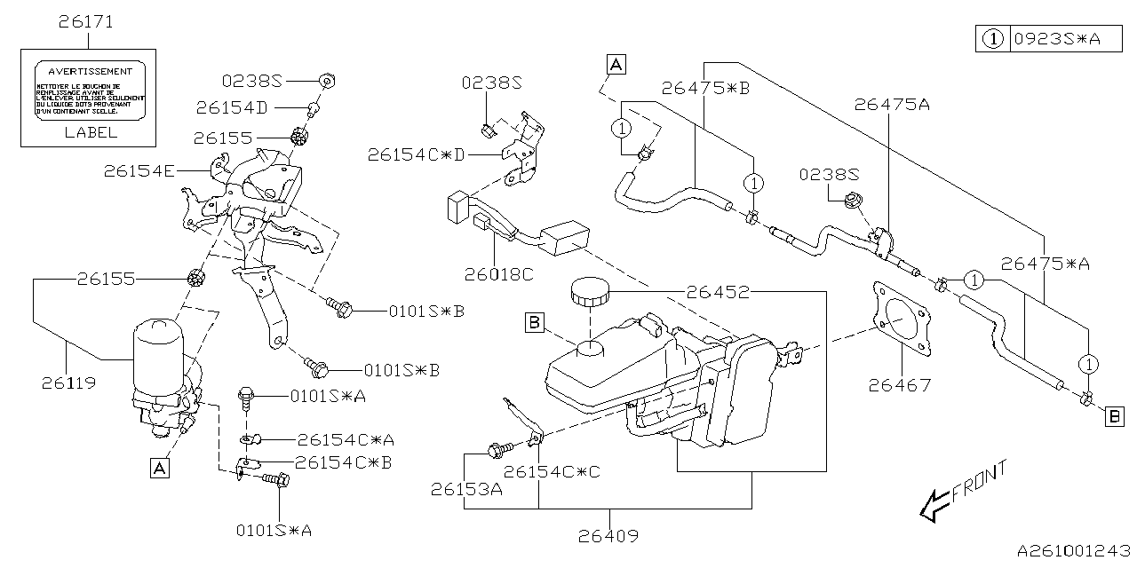 Diagram BRAKE SYSTEM (MASTER CYLINDER) for your 2010 Subaru Impreza  Wagon 